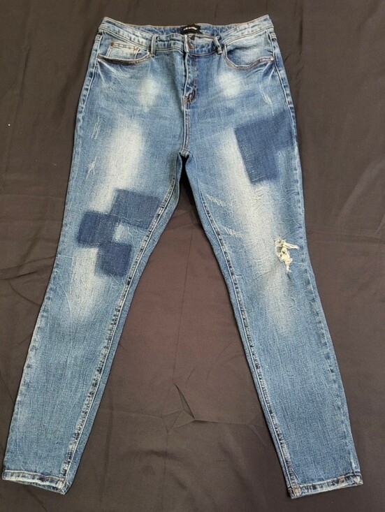 Joe Boxer Denim - Joe Boxer Patch Design Blue Skinny Jeans Women Size 15